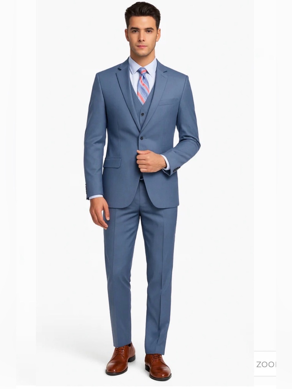 Caravelli 50R 44W Slim Fit 3pcs Suit Powder Blue